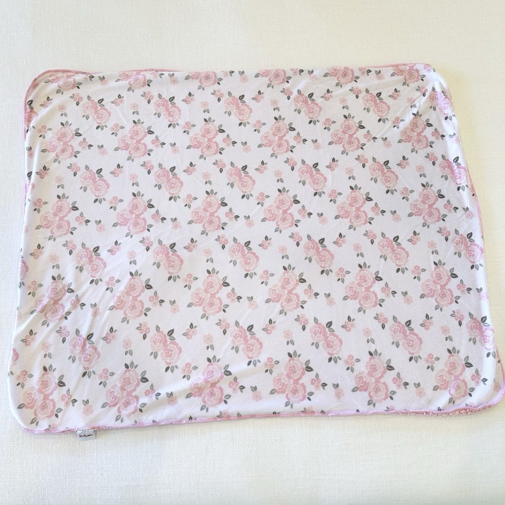 Kidgets Rose Baby Blanket 30"x38" Pink Flowers Roses Floral READ
